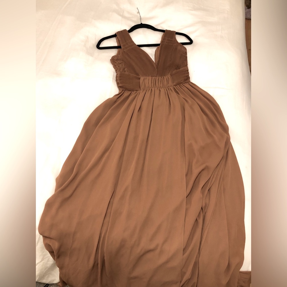 H&M dark beige long maxi dress size 4